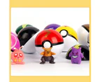 12Pcs Pokemon Ball  Super Set with Figures and Cartoon Stickers for Kids Toys Gift