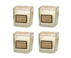 4pcs Candy color incense candle fragrance glass square cup candle bedroom household incense ornament white