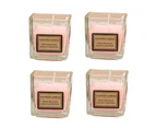 4pcs Candy color incense candle fragrance glass square cup candle bedroom household incense ornament pink