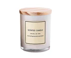 Natural Soy Wax Candle Scented，wooden cover and White Glass- 3.5oz 20-22 Hour Clean Burning Style3
