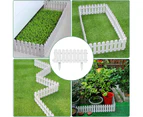 4pcs Garden Fencing - White Picket Fence | FlexibleFlower Bed Edging Borders, Grass Lawn Flowerbeds Plant Borders 50*32cm