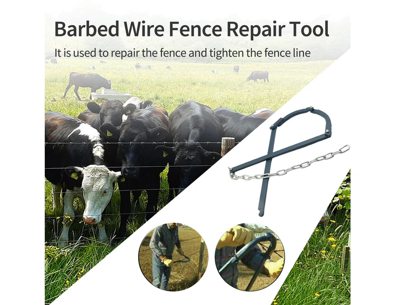 Chain Fence Strainer | Electric Fence Energiser Repair Tool | Barb Wire Puller Fence Stretcher Tensioner Heavy Duty Barbed Wire Strainer