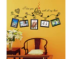 Removable Loving Bird Heart Family Photo Frame Wall Art Sticker Decal Home Decor-Black unique value