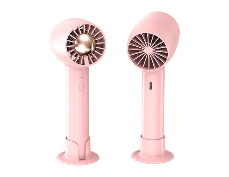 Portable Handheld Electric Fan Personal USB Rechargeable Battery , for Outdoor Travel Camping pink