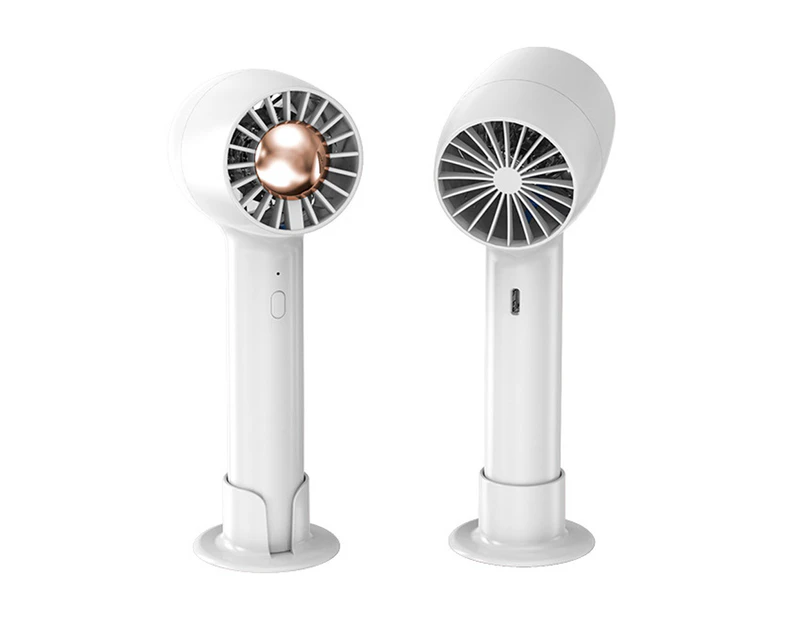 Portable Handheld Electric Fan Personal USB Rechargeable Battery , for Outdoor Travel Camping White