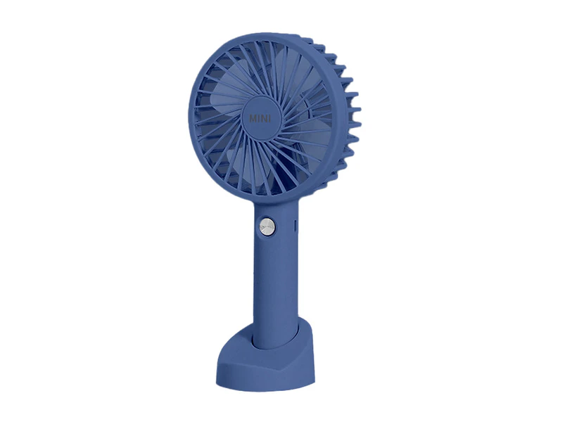 Hand-held fan summer household portable student dormitory USB rechargeable mini desktop fan blue