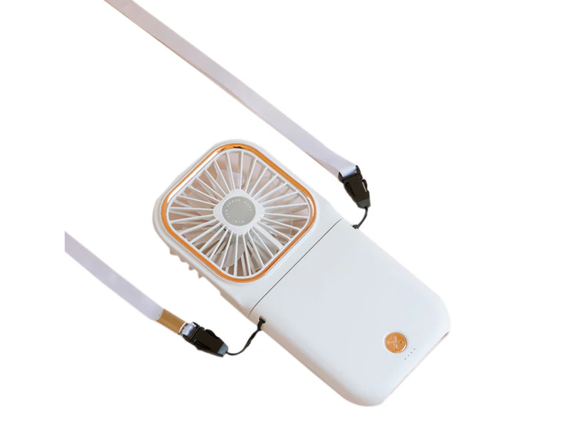 Portable Mini Fan Small Battery Operated Fan  as Power Bank,Phone Holder,Handheld Fan white