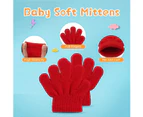 Baby Knit Warm Winter Finger Gloves (1 Pair, Red)