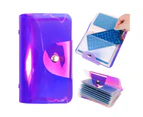 Nail Template Organizer Square Anti-Scratch Lightweight Manicure Plate Organizer Empty Case Storage Bag for Female - Purple