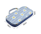 Knitting Needles Bag Practical Large Capacity 600D Oxford Cloth Empty Printed Flower Pattern Crochet Hooks Case for Home - Blue