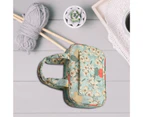 Crochet Bag Large Capacity Flower Pattern 600D Oxford Cloth Knitting Needle Storage Bag for Home - Green