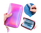 Square Nail Template Organizer Sort Up Printing Molds Mini Manicure Plate Organizer Empty Case Storage Bag for Female - Pink