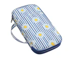 Knitting Needles Bag Practical Large Capacity 600D Oxford Cloth Empty Printed Flower Pattern Crochet Hooks Case for Home - Blue