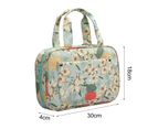 Crochet Bag Large Capacity Flower Pattern 600D Oxford Cloth Knitting Needle Storage Bag for Home - Green