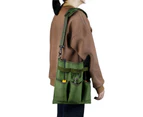 Garden Tool Storage Bag Multi-functional 3 Pockets Canvas Creative Hand Tools Bag for Outdoor - Army Green
