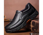 Men's Genuine Leather Shoes Soft Cow Leather Men Casual Shoes - Black