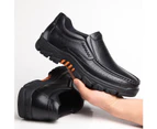 Men's Genuine Leather Shoes Soft Cow Leather Men Casual Shoes - Black