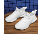 Men Sport Running Shoes Mesh Breathable Trail Runners Fashion Sneakers - White