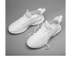 Men Sport Running Shoes Mesh Breathable Trail Runners Fashion Sneakers - White
