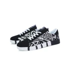 Men Sneakers Casual Shoes Fashion Lace-Up Printing Vulcanized Shoes - White