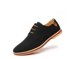 Men's Urban Suede Leather Lace Up Oxfords Shoes - Black