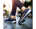 Leather Men Shoes Sneakers Trend Casual Shoe Italian Breathable Leisure Male Sneakers - Blue