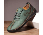 Men Shoes Handmade Leather Casual Design Sneakers Man Comfortable Loafers - Green