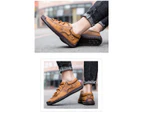 Men Casual Shoes Handmade Leather Loafers Comfortable Men's Shoes Quality Split Leather -Yellow