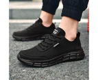 Mens Slip On Running Shoes Breathable Lightweight Comfortable Fashion Non Slip Sneakers - Black