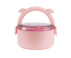 Practical Lunch Box Plastic Strong Construction Bento Box - Pink Single Layer
