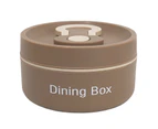 Useful Food Storage Box Stackable Adult Lunch Box Set - Brown
