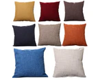 Square Linen Solid Color Soft Pillow Case Sofa Bed Cover Cushion Home Ornament - Tangerine