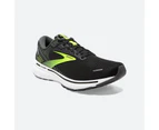 Brooks Mens Wide Ghost 14 Sneakers Shoes Athletic Road Runners - Black/Green
