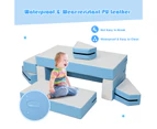 Costway 4-in-1 Kids Sofa Large Soft Foam Toddler Crawl Climb Baby Climbing Building Blocks Indoor Activity Play Toys Blue