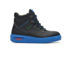 SCHUTZE Asphalt Work Boots 3M Reflective Steel Cap Shoes Made in Austria - Black/Blue