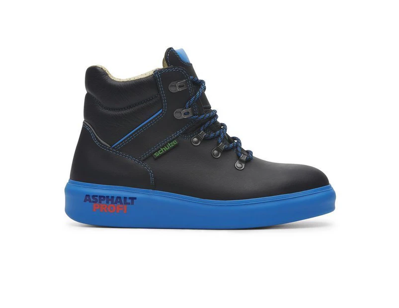 SCHUTZE Asphalt Work Boots 3M Reflective Steel Cap Shoes Made in Austria - Black/Blue