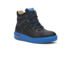 SCHUTZE Asphalt Work Boots 3M Reflective Steel Cap Shoes Made in Austria - Black/Blue