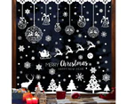 119 Reusable White Christmas Window Stickers, Christmas Decoration Electrostatic PVC Snowflake Christmas Tree Santa Claus Window Sticker Interior Christmas