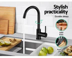 Cefito Kitchen Mixer Tap Mixer Round Sink Faucet Basin Laundry Black