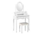 Artiss Dressing Table 4 Drawers with Mirror - White