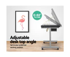 Artiss Drawing Desk Drafting Table Set With Stool Tilt Art Craft Black/Black&Silver Metal