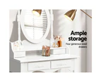 Artiss Dressing Table 4 Drawers with Mirror - White