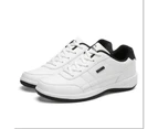 Men's Leather Non-slip Sneakers Shoes - White