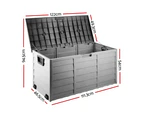Gardeon Outdoor Storage Box 290L Lockable Organiser Garden Deck Shed Tool Black
