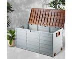 Gardeon Outdoor Storage Box 290L Lockable Organiser Garden Deck Shed Tool Brown