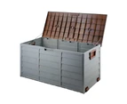 Gardeon Outdoor Storage Box 290L Lockable Organiser Garden Deck Shed Tool Brown