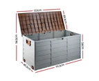 Gardeon Outdoor Storage Box 290L Lockable Organiser Garden Deck Shed Tool Brown