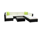 Gardeon 8-Piece Outdoor Sofa Set Wicker Couch Lounge Setting Cover