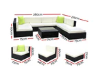 Gardeon 8-Piece Outdoor Sofa Set Wicker Couch Lounge Setting Cover