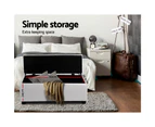 Artiss Storage Ottoman Blanket Box 97cm Leather White